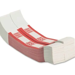 PAP-R Currency Straps, Red, $500, Pack Of 1,000