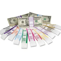 PAP-R Currency Straps, Red, $500, Pack Of 1,000