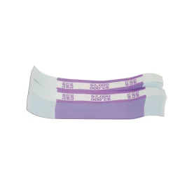 PAP-R Currency Straps, Violet, $2,000, Pack Of 1,000