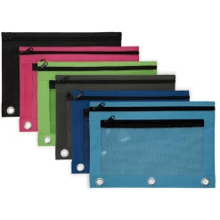 Pencil Pouch With Mesh Window, 7" x 9 3/4", Assorted Colors