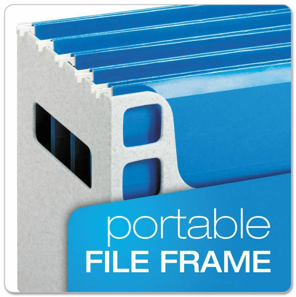 Pendaflex Desktop File With Hanging Folders, Letter Size, 6" Long, Granite