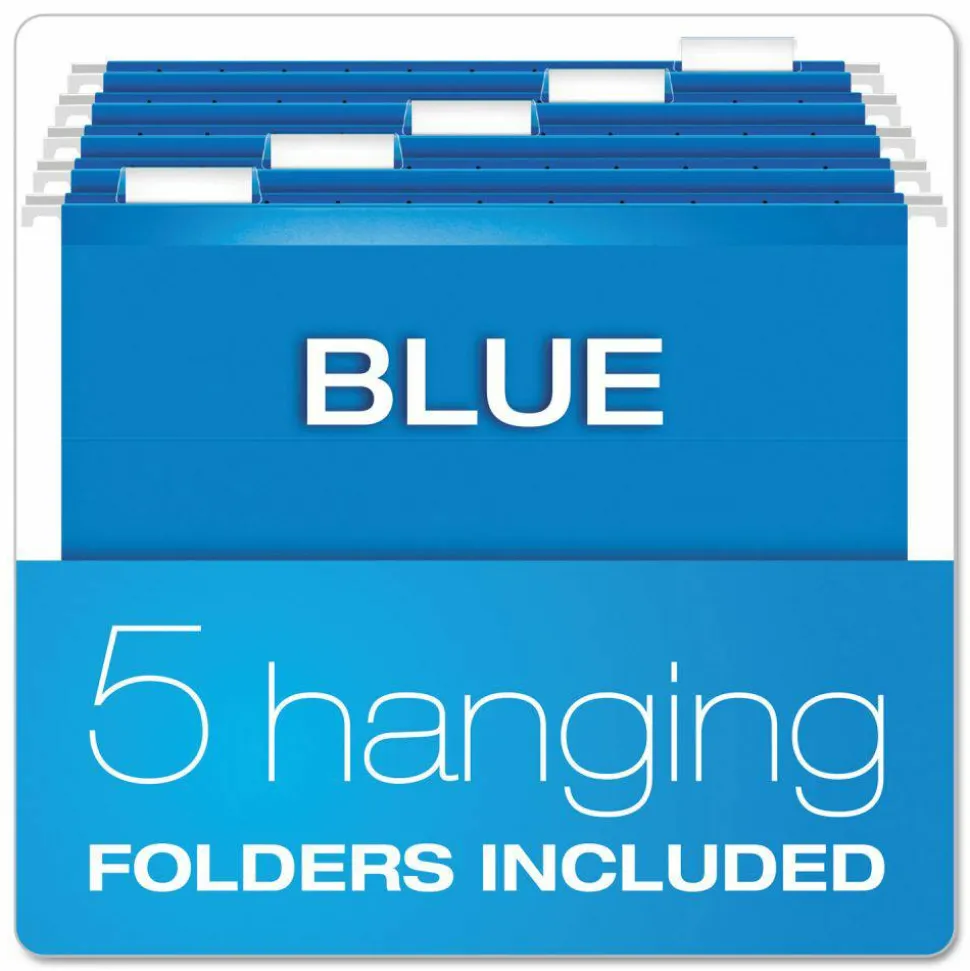 Pendaflex Desktop File With Hanging Folders, Letter Size, 6" Long, Granite
