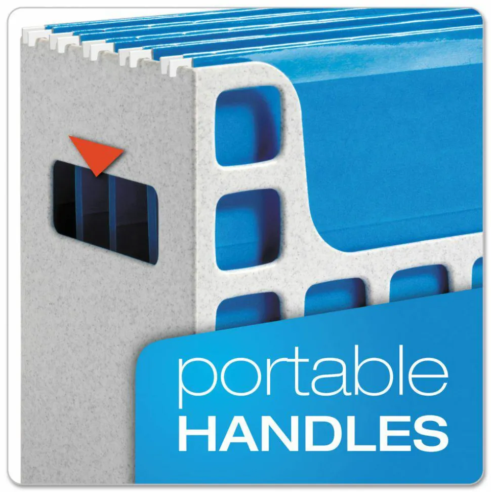 Pendaflex Desktop File With Hanging Folders, Letter Size, 6" Long, Granite