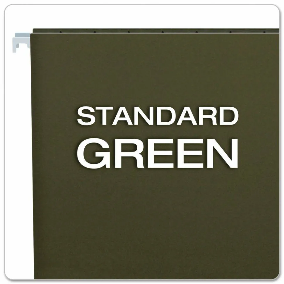 Pendaflex Hanging Folders, Legal Size, 100% Recycled, Standard Green, Box Of 25 Folders