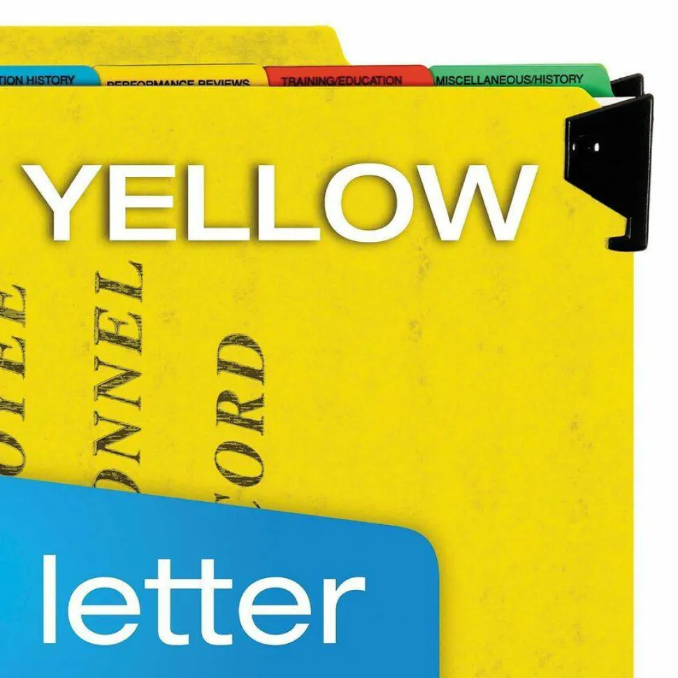 Pendaflex Hanging Style Personnel Folder, 9 1/2" x 11 3/4", 2" Expansion, Yellow