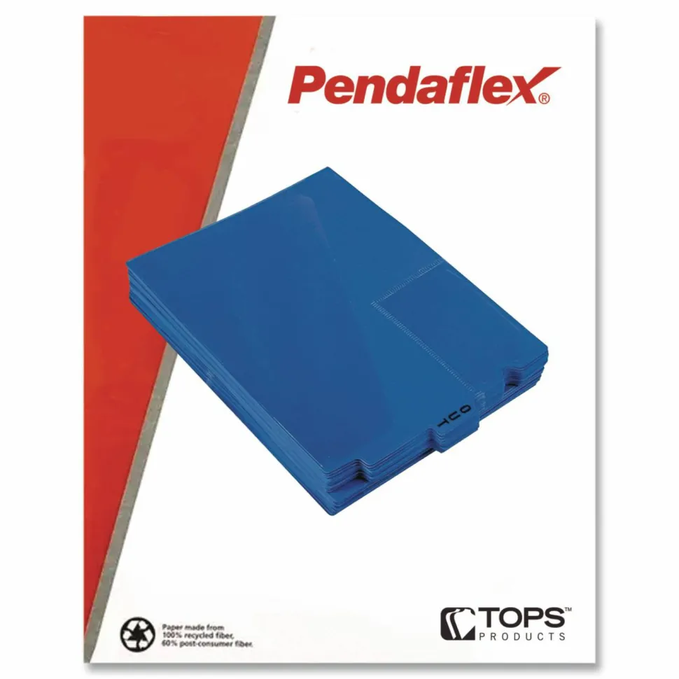 Pendaflex Poly End-Tab Out Guides, Letter Size, Blue, Box Of 50