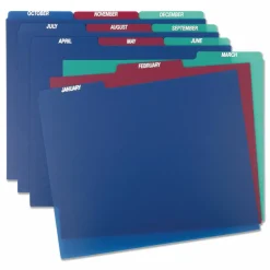Pendaflex Poly File Guide Sets - Printed Tab(s) - Month - January-December - 8.5" Dividerx 11" Divider - 40144