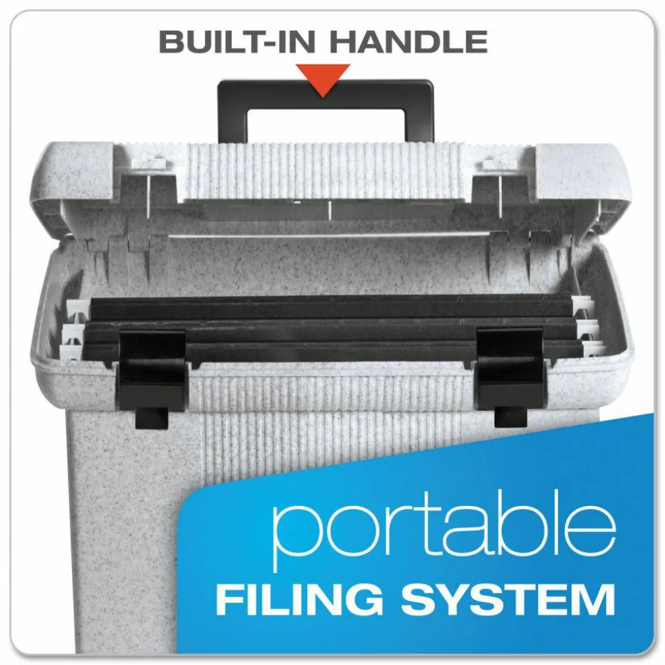 Pendaflex Portable File Boxes, Letter Files, 13.88" x 14" x 11.13", Granite