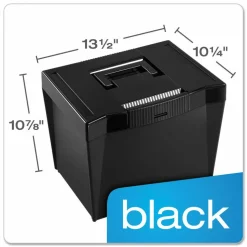 Pendaflex Portable Letter Size File Box, Letter Files, 13.5" x 10.25" x 10.88", Black