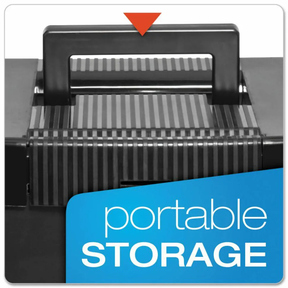 Pendaflex Portable Letter Size File Box, Letter Files, 13.5" x 10.25" x 10.88", Black