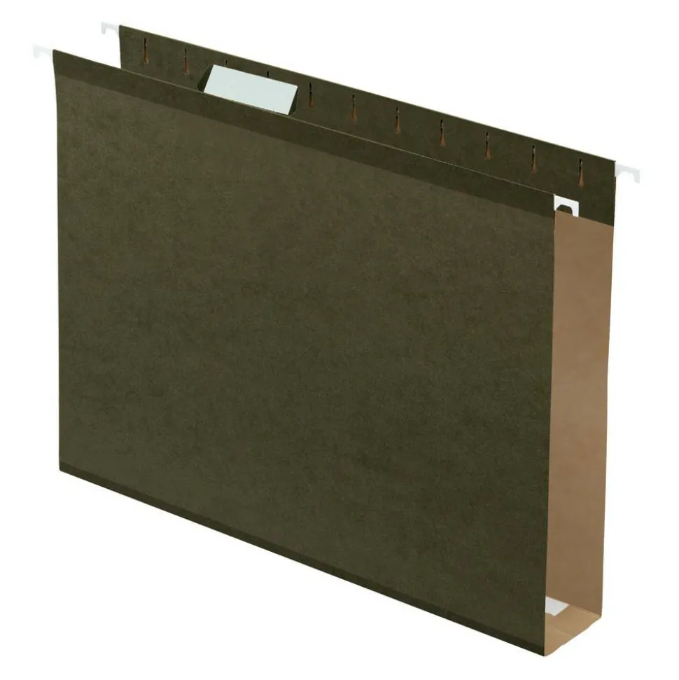 Pendaflex Premium Reinforced Extra-Capacity Hanging File Folders, 2" Expansion, Letter Size, Green, Pack Of 25 Folders