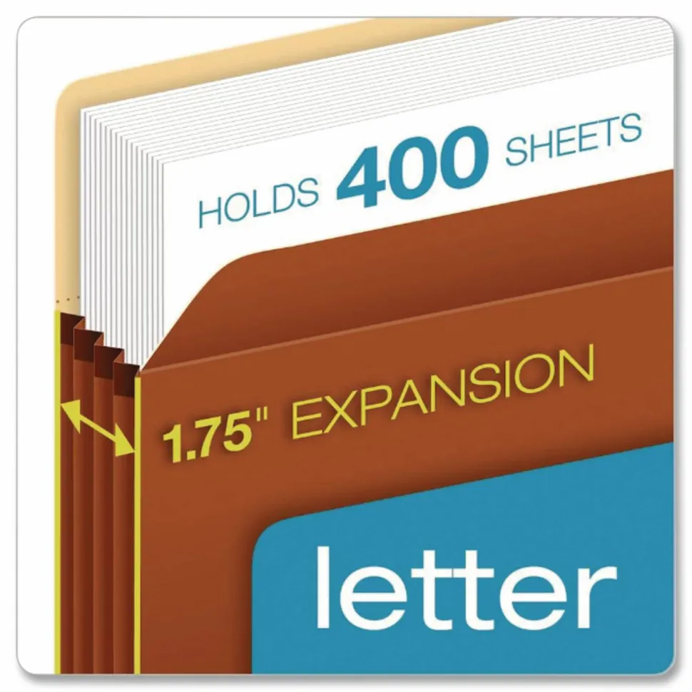 Pendaflex Standard Expanding File Pockets, 3.5" Expansion, Legal Size, Redrope, 25/Box
