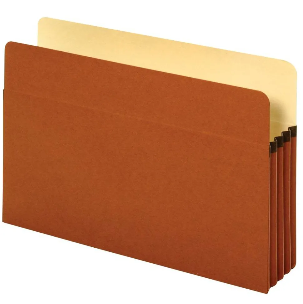 Pendaflex Standard Expanding File Pockets, 3.5" Expansion, Legal Size, Redrope, 25/Box