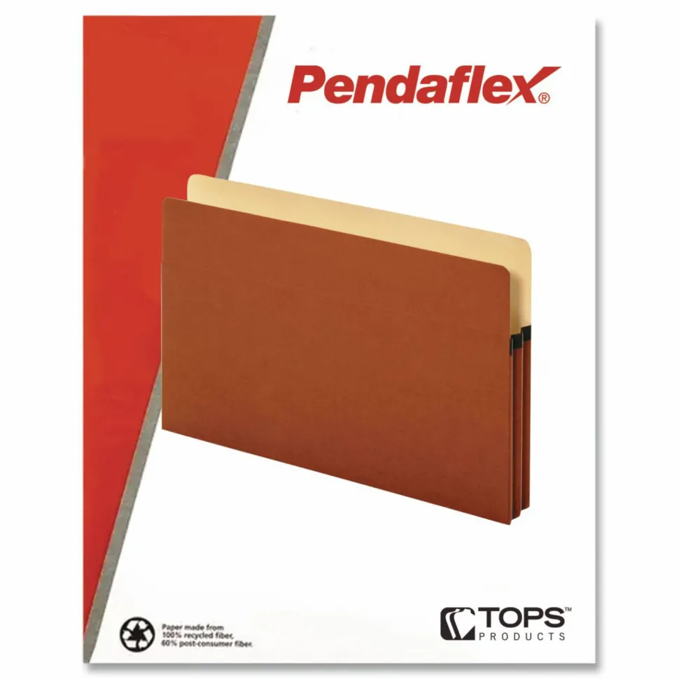 Pendaflex Standard Expanding File Pockets, 3.5" Expansion, Legal Size, Redrope, 25/Box