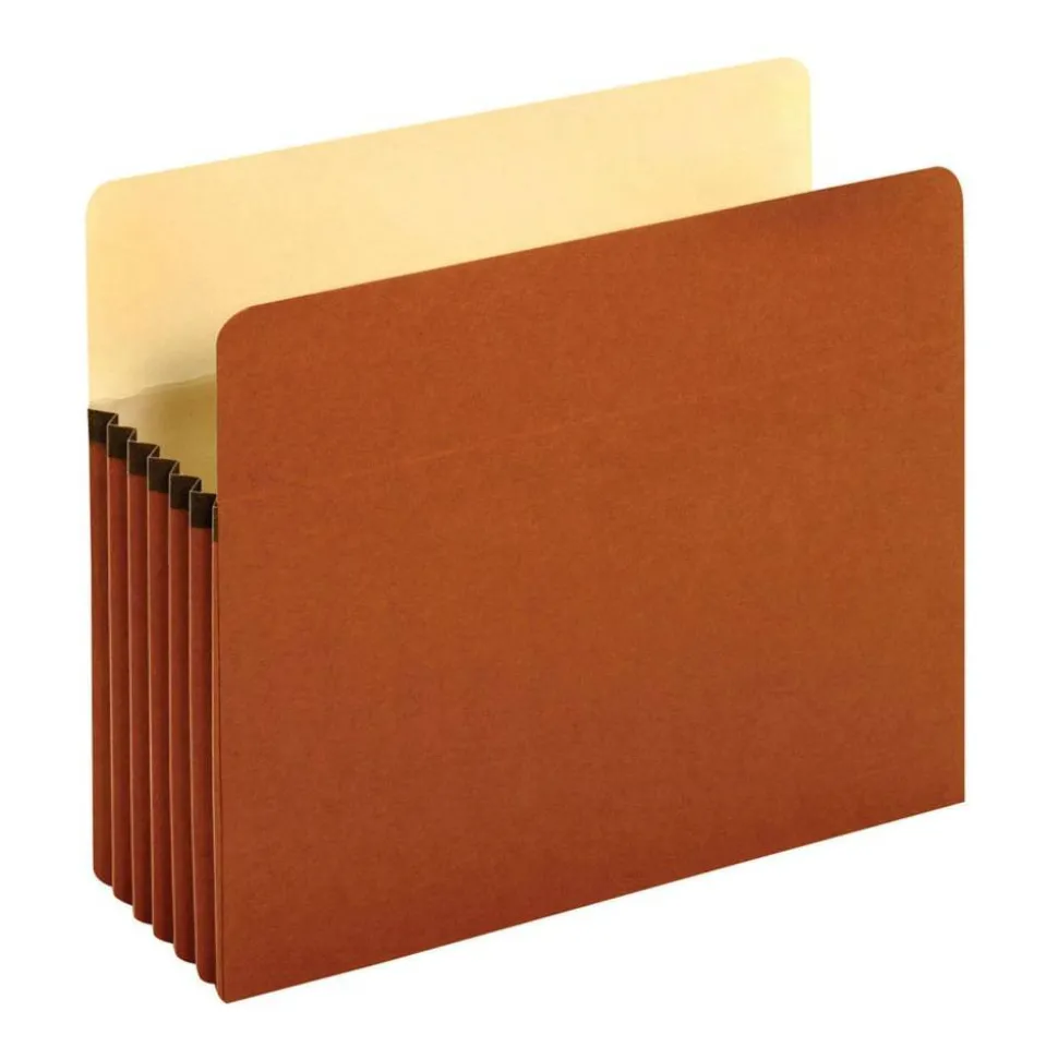 Pendaflex Standard Expanding File Pockets, 5.25" Expansion, Letter Size, Redrope, 10/Box