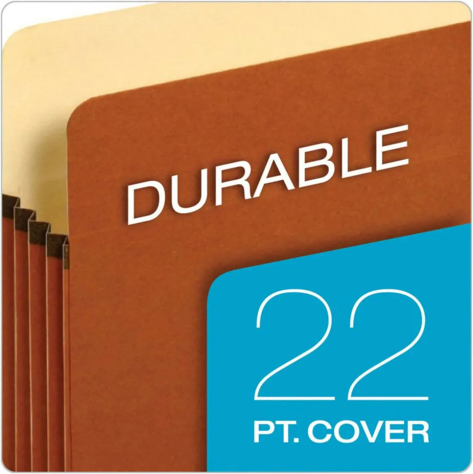 Pendaflex Standard Expanding File Pockets, 5.25" Expansion, Letter Size, Redrope, 10/Box