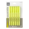 Pen-Style Highlighters, Chisel Point, 100% Recycled Plastic Barrel, Fluorescent Yellow, Pack Of 6