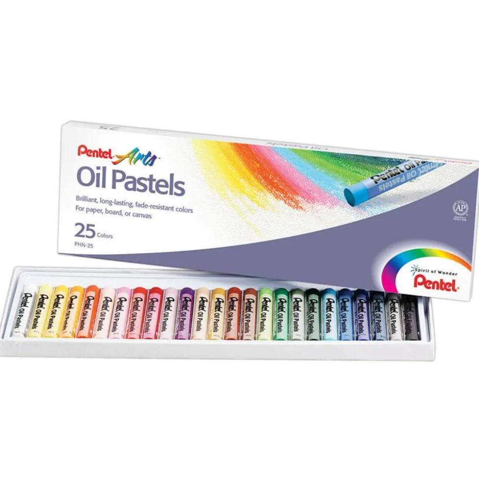 Pentel Arts Oil Pastels, 25-Color Set