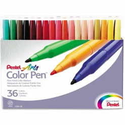 Pentel Color Pens Set, Assorted Colors, Set Of 36