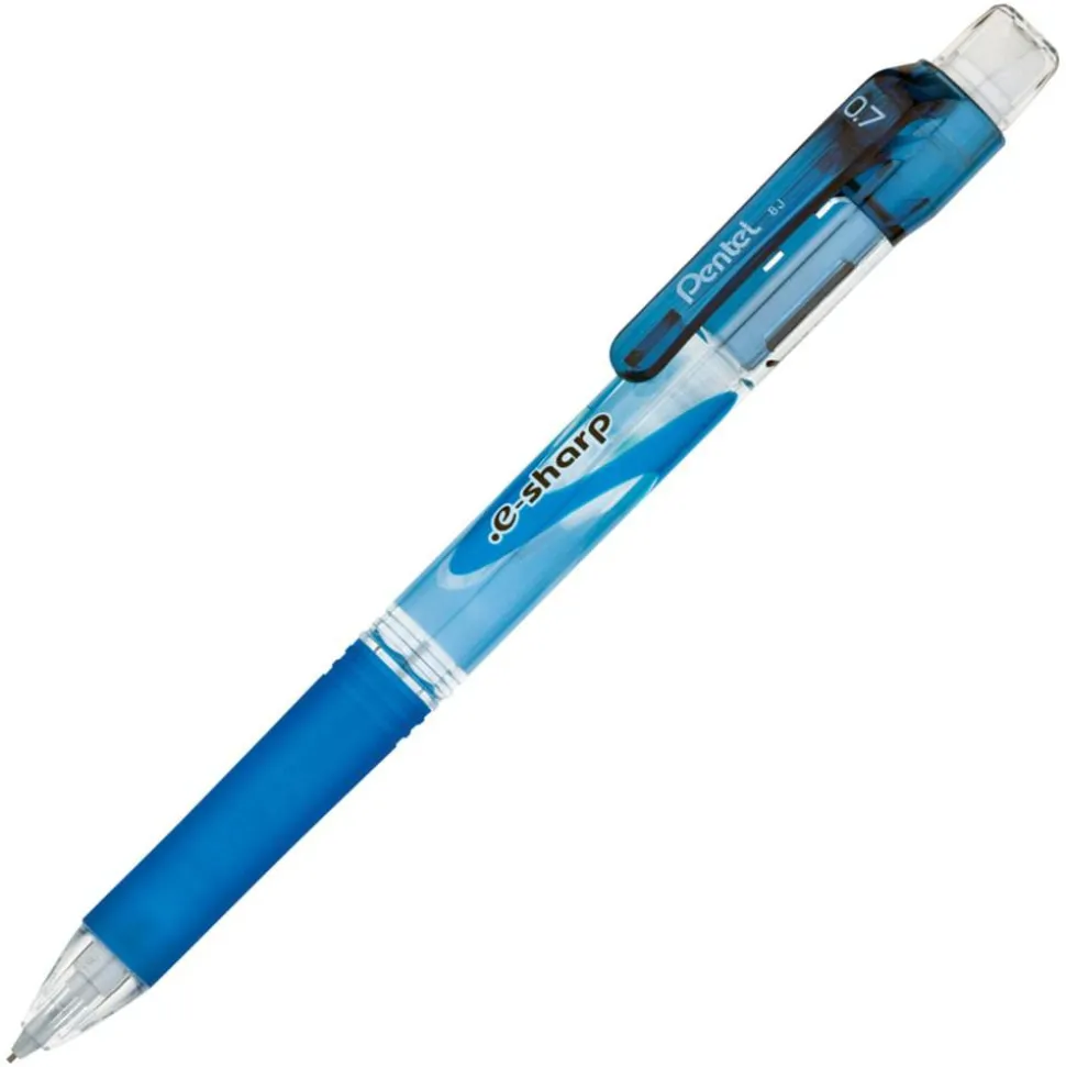 Pentel e-Sharp Mechanical Pencil, 0.7mm, #2 Lead, 72% Recycled, Blue Barrel, Pack Of 12
