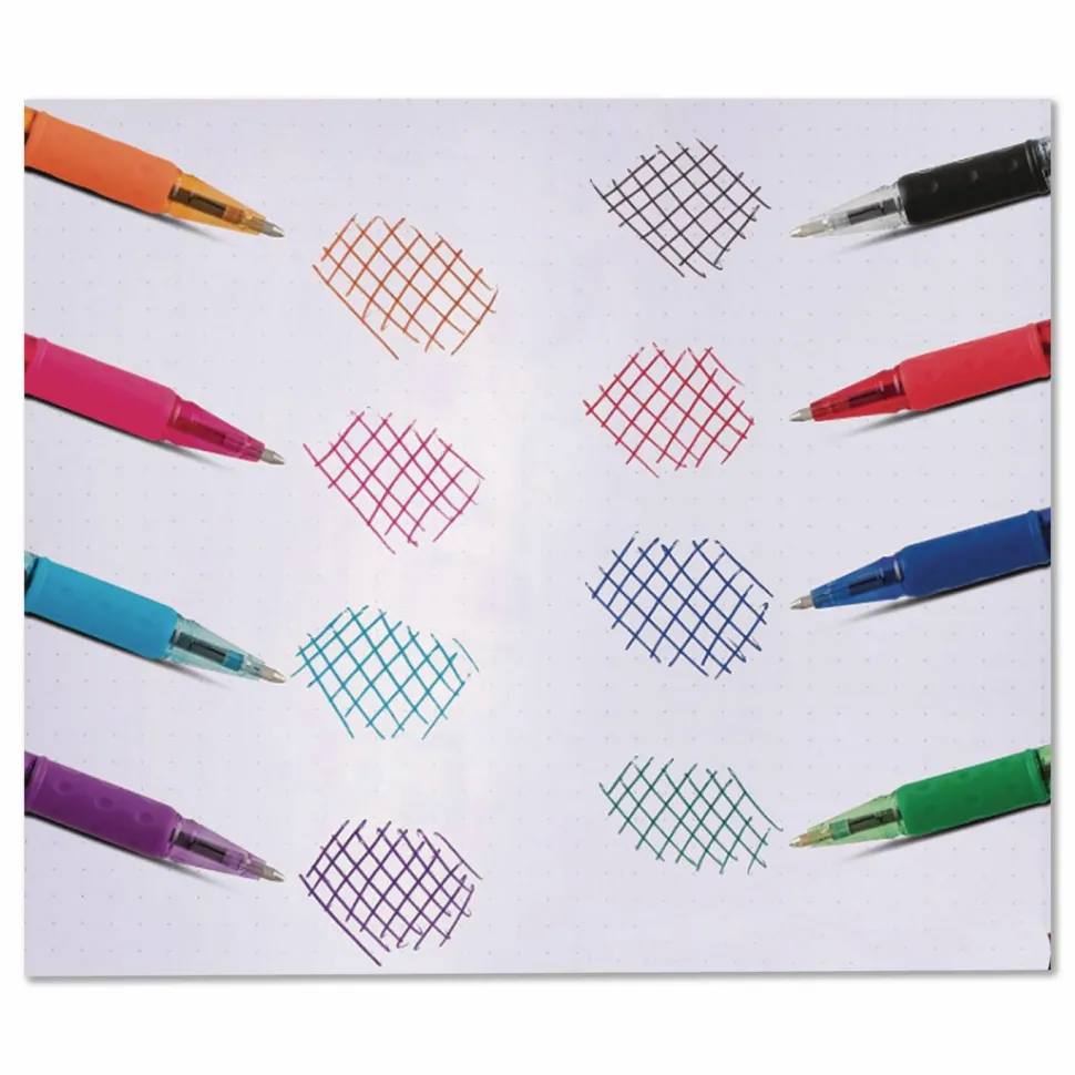 Pentel R.S.V.P. Ballpoint Pens, Medium Point, 1.0 mm, Clear Barrel, Assorted Ink Colors, Pack Of 8