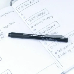 Pentel Rubber Grip Clic Eraser - Lead Pencil - Refillable - Pen - Retractable, Latex-free Grip, Ghost Resistant, Pocket Clip - 1Each - Black