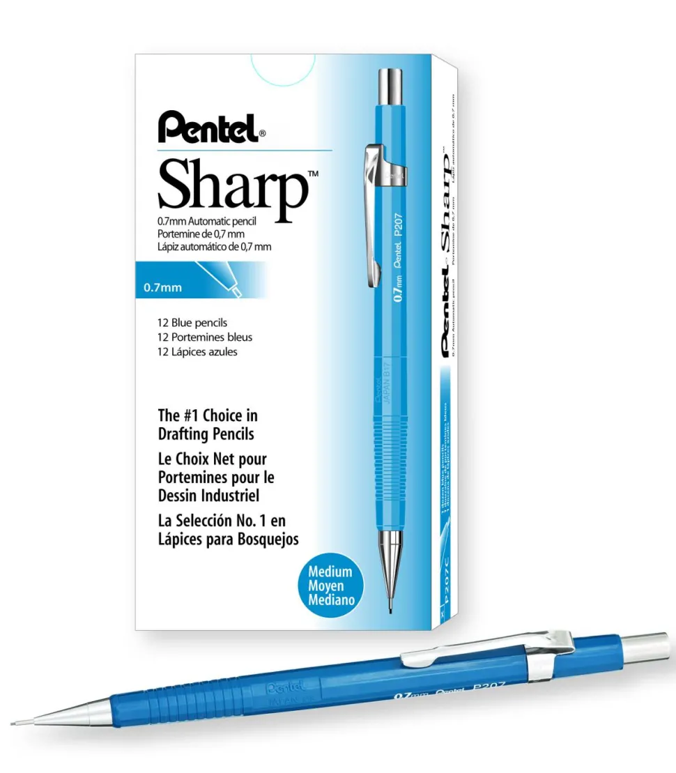 Pentel Sharp Automatic Drafting Pencil, 0.7 mm, Blue