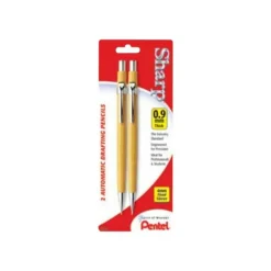 Pentel Sharp Automatic Drafting Pencils, 0.9 mm, Black, Pack Of 2