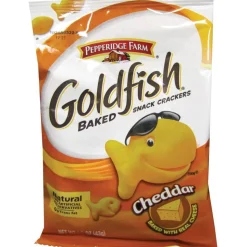 Pepperidge Farm Goldfish Baked Crackers, Cheddar, 1.5 Oz, Carton Of 72