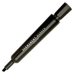 Permanent Markers, Chisel Point, 100% Recycled Plastic Barrel, Black Ink, Pack Of 12