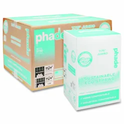 phade Marine Straws, 7.75", PHA, Ocean Blue, Wrapped, 375/BX, 10 Boxes/Carton