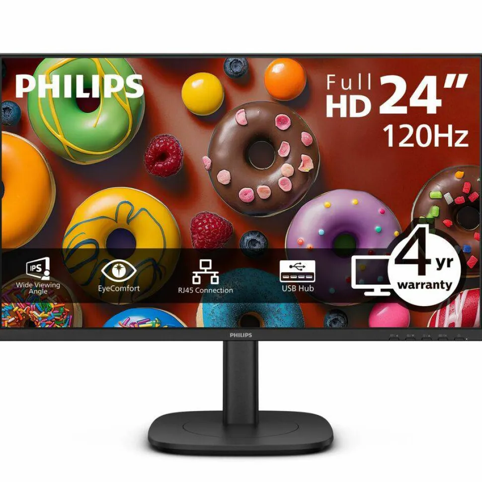 PHILIPS 24B2U3301 - 23.8" Monitor, LED, FHD (1920x1080), HDMI, DP, USB-C(90W), Energy Star, EPEAT, 4 Year Advance Replacement Warranty