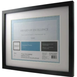 Photo/Document Frame, Gallery, 11" x 14" With Mat, Black/White