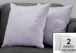 Pillows, Set Of 2, 18 X 18 Square, Insert Included, Decorative Throw, Accent, Sofa, Couch, Bedroom, Purple Hypoallergenic Polyester, Modern