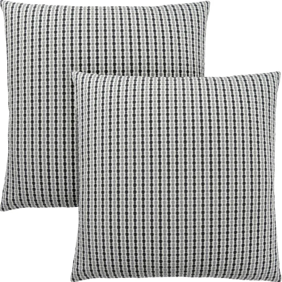 Pillows, Set Of 2, 18 X 18 Square, Insert Included, Decorative Throw, Accent, Sofa, Couch, Bedroom, Grey And Black Hypoallergenic Polyester, Modern