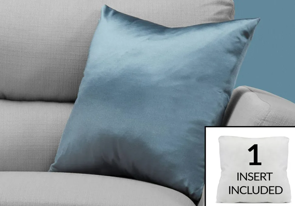 Pillows, 18 X 18 Square, Insert Included, Decorative Throw, Accent, Sofa, Couch, Bedroom, Blue Hypoallergenic Polyester, Modern