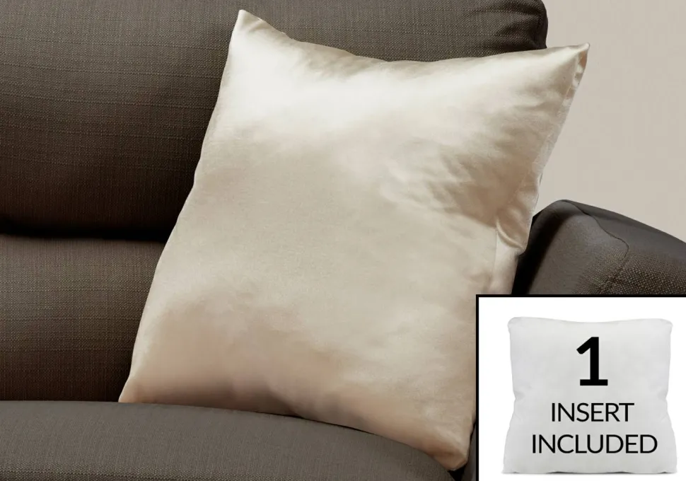 Pillows, 18 X 18 Square, Insert Included, Decorative Throw, Accent, Sofa, Couch, Bedroom, Gold Hypoallergenic Polyester, Modern