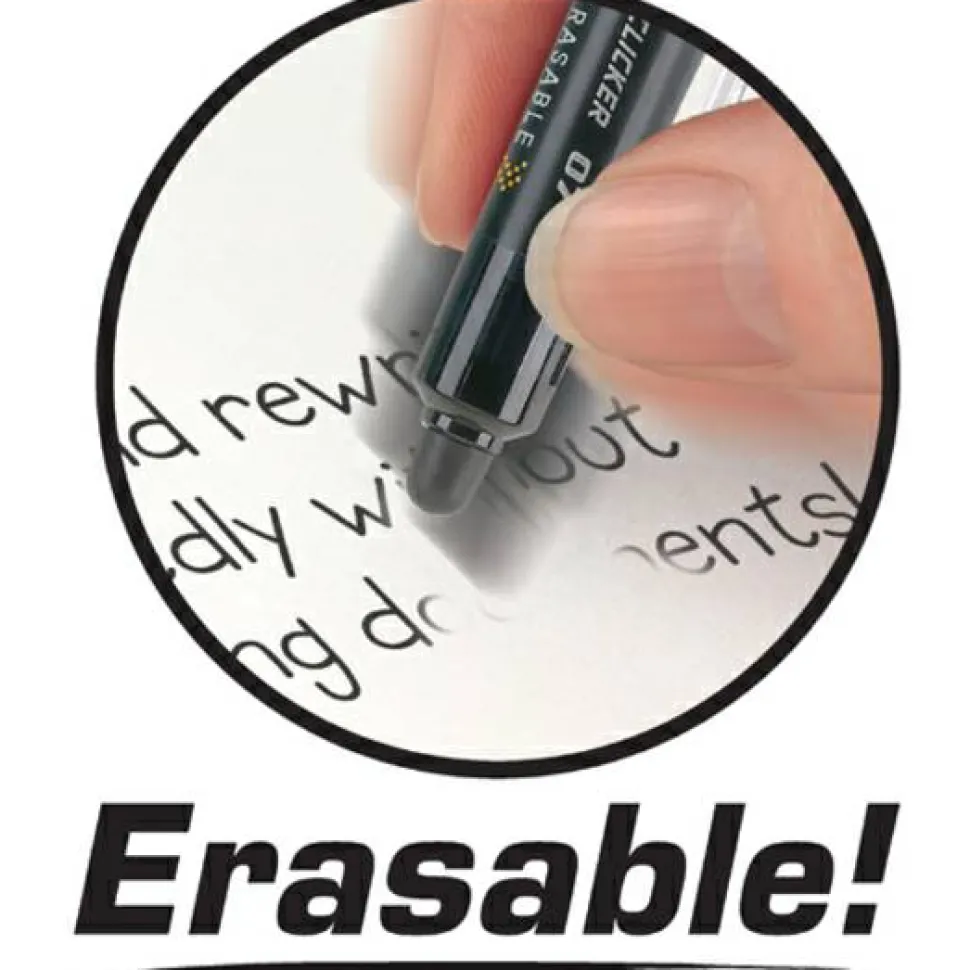 Pilot FriXion Ball Clicker Erasable Retractable Gel Pens, Pack of 12, Fine Point, 0.7 mm, Red Barrels, Red Ink