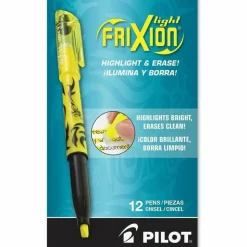Pilot FriXion Light Erasable Highlighters, Pack of 12, Chisel Tip, Yellow