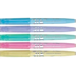 Pilot FriXion Light Pastel Erasable Highlighters, Pack of 5, Chisel Tip, Assorted Colors, 46543