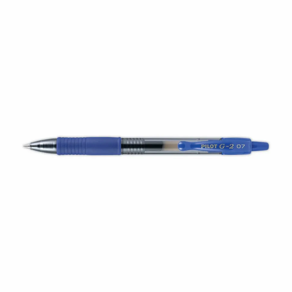 Pilot G2 Retractable Gel Pens, Bold Point, 1.0 mm Point Size, Blue Gel-Based Ink, Clear Barrels, Pack Of 36 Pens