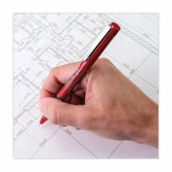 Pilot Precise V5 Liquid Ink Rollerball Pens, Extra Fine Point, 0.5 mm, Red Barrel, Red Ink, Pack Of 12