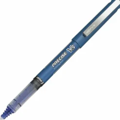 Pilot Precise V5 Rollerball Pen, Stick, Extra-Fine 0.5 mm, Blue Ink, Blue/Clear Barrel, Dozen