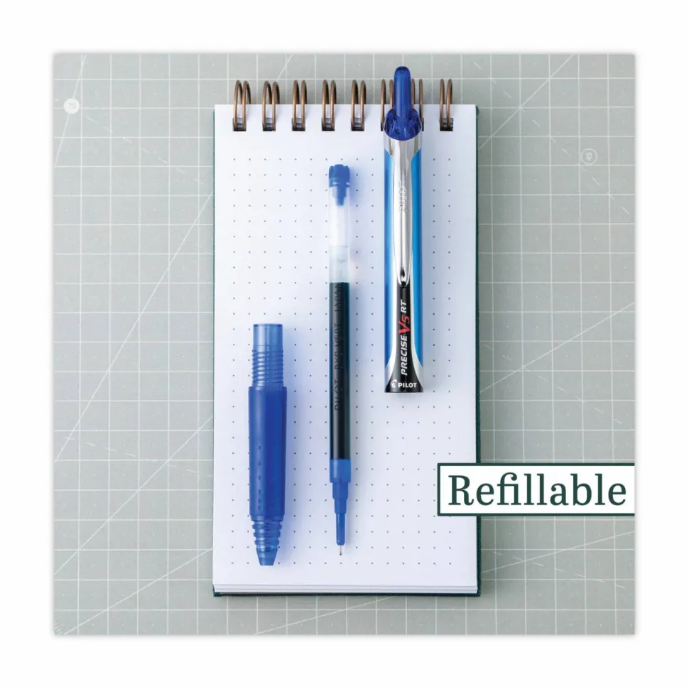 Pilot Precise V5RT Rollerball Pen, Retractable, Extra-Fine 0.5 mm, Blue Ink, Blue Barrel