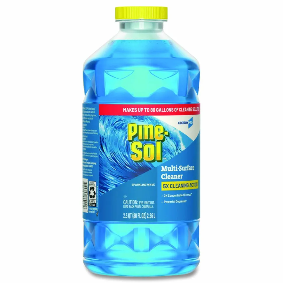 Pine-Sol CloroxPro Multi-Surface Cleaner Concentrated, Sparkling Wave Scent, 80 oz Bottle, 3/Carton