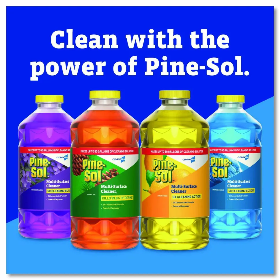 Pine-Sol CloroxPro Multi-Surface Cleaner Concentrated, Sparkling Wave Scent, 80 oz Bottle, 3/Carton