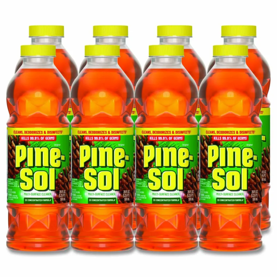Pine-Sol Multi-Surface Cleaner Disinfectant Concentrated, Pine Scent, 20 oz Bottle, 8/Carton