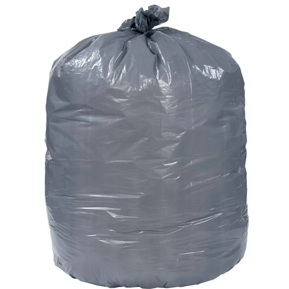 Pitt Plastics Linear Low Can Liners, 33" x 39", 1.1 Mil, Gray, Box Of 100