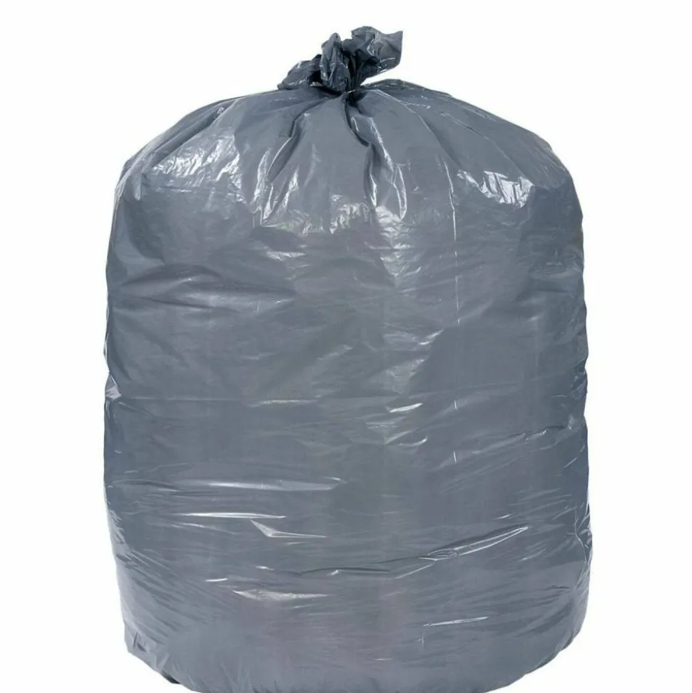 Pitt Plastics Linear Low Can Liners, 33" x 39", 1.1 Mil, Gray, Box Of 100