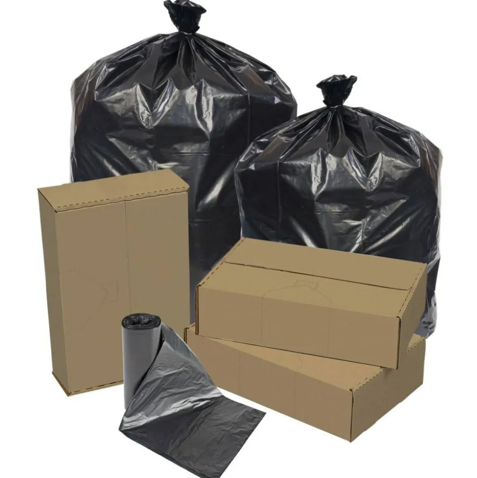 Pitt Plastics Repro Can Liners, 0.9-mil, 16 Gallons, Black, Case Of 500